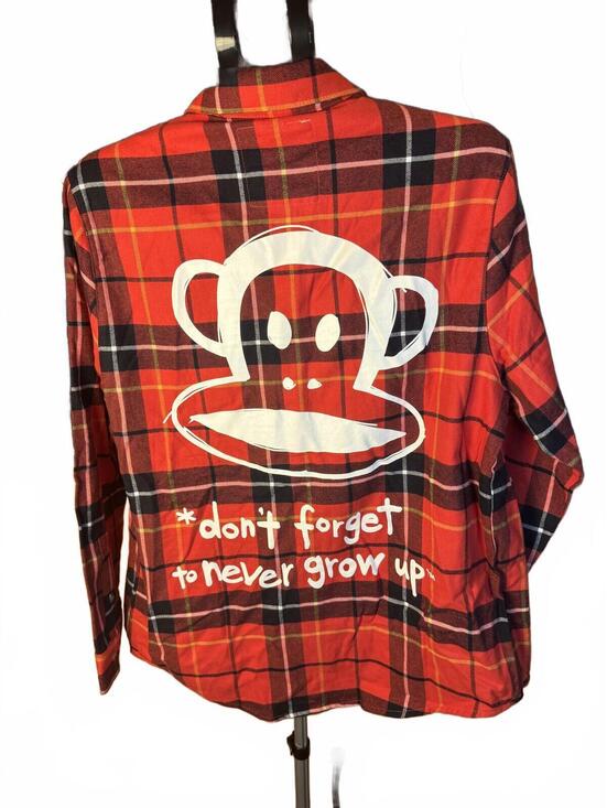 Paul Frank Other - New NWT sz M Paul Frank Red Plaid Button Up Shirt Monkey Cakeworthy
